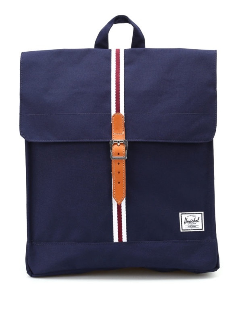 NEW Herschel Supply Company Offset City Mid-Volume Navy Canvas Backpack Stripe